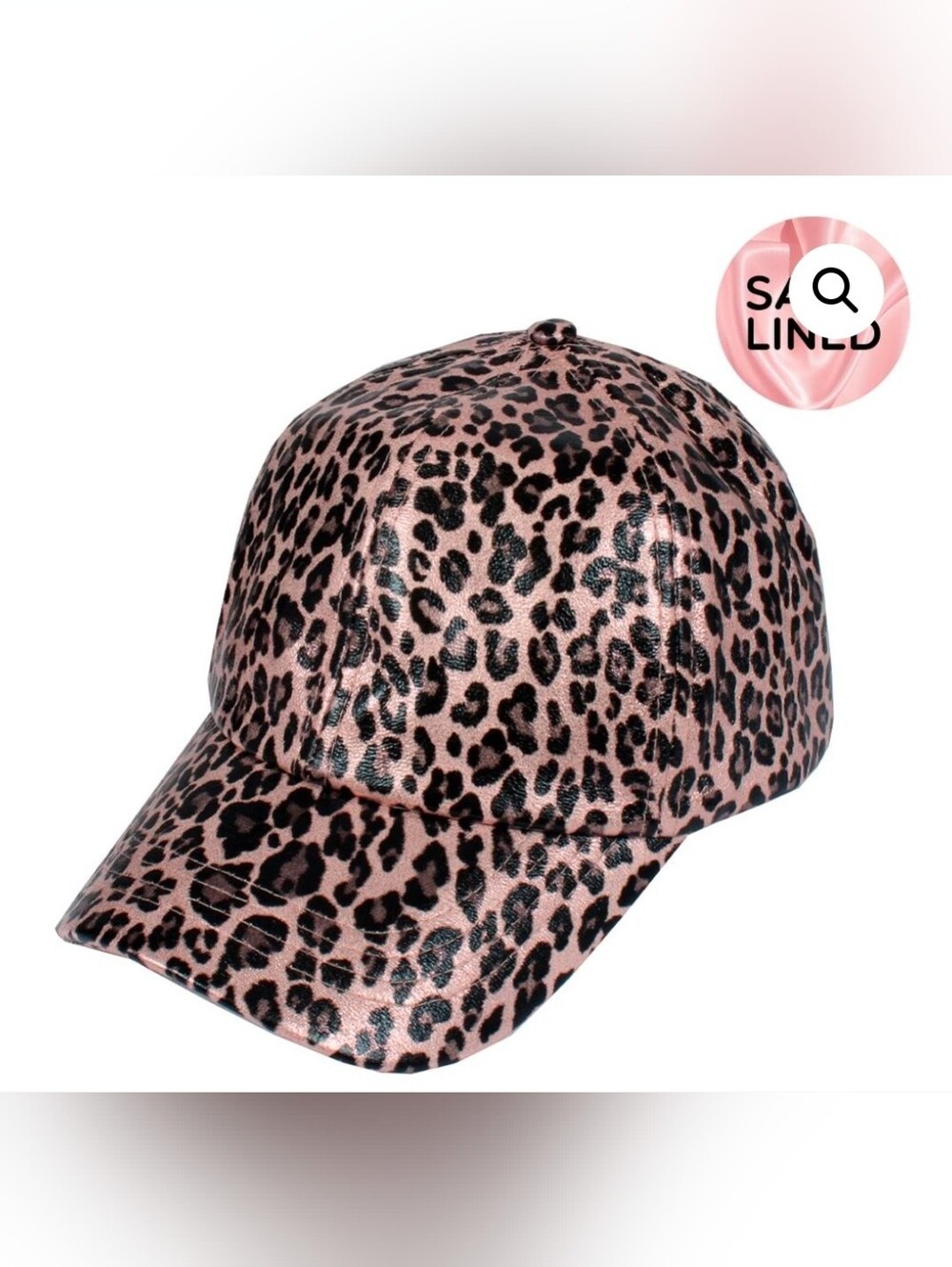 Pink Leopard Print Baseball Cap Shimmery NWT